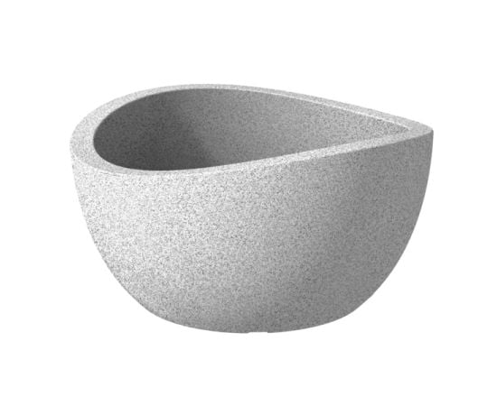 Outdoor plastic pot Scheurich 252/40 WAVE GLOBE BOWL STONY GREY