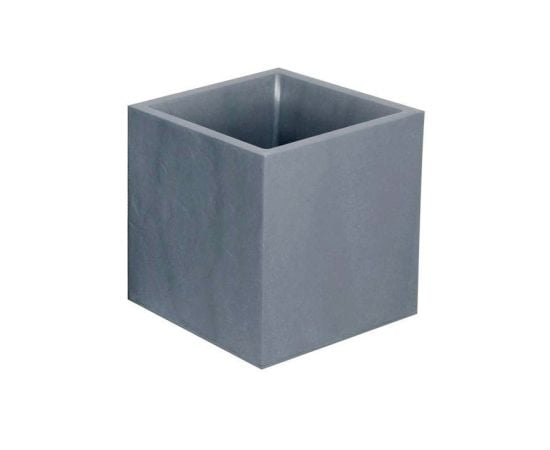 ქოთანი პლასტმასის EDA Plastiques POT CARRE VOLCANIA DECOR PIERRE 39,5 X 39,5 X 43,5სმ 31ლ