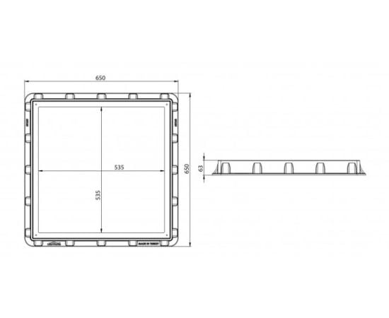 ლიუკი პლასტიკის კვადრატული Torun Plastik 60x60 cm