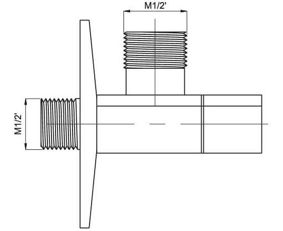 Angle valve ceramic RUBINETA 662014 1/2" x 1/2"