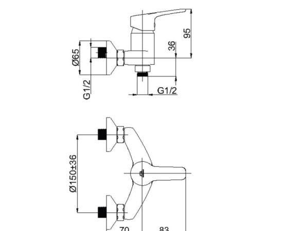 Bath faucet Rubineta Uno-12 (BK2)