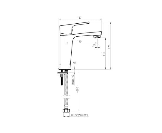 Washbasin faucet Rubineta Modena 18 BK RG black