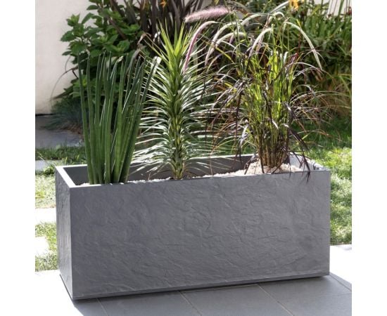 Горшок пластиковый EDA Plastiques JARDINIERE VOLCANIA DECOR PIERRE 99,5 X 39,5 X 43,5см 98л