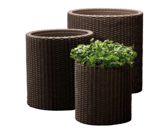 პლასტმასის ქოთანი ყვავილებისთვის Keter Cylinder Planter S 7 ლ