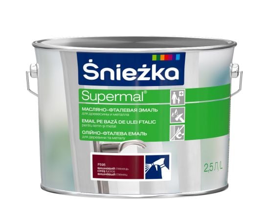 Enamel oil-phthalic Sniezka Supermal 2.5 l glossy cherry