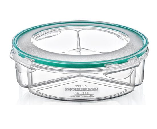 Container for products with three compartments Irak Plastik Fresh box LC-500 3х450 ml