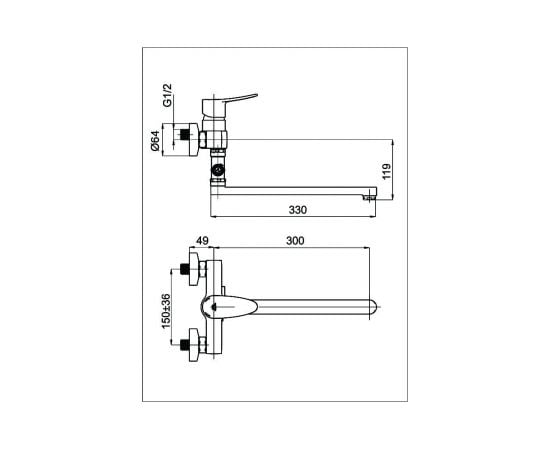 Bathroom mixer RUBINETA STATIC A2CA08