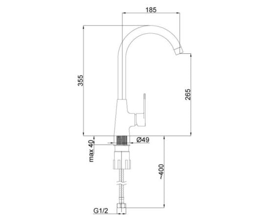 Kitchen faucet RUBINETA VIVA-33 (VV30008)