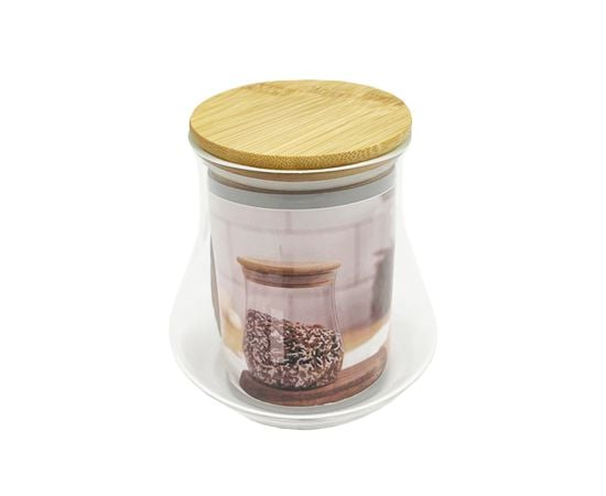 Glass container with bamboo lid Ronig 950 ml