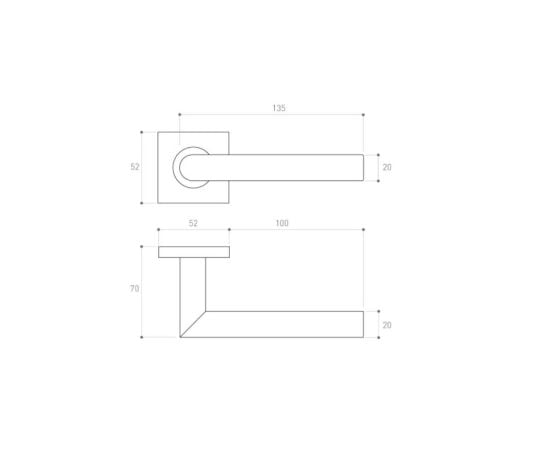 Door handle rossete Metal-Bud NOVA NOVK with cylinder cover SSKY