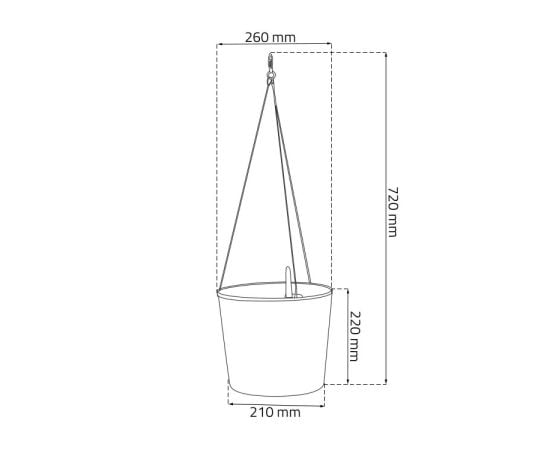 Горшок цветочный Prosperplast RATO-anthracite DRTW260-S433 26 см