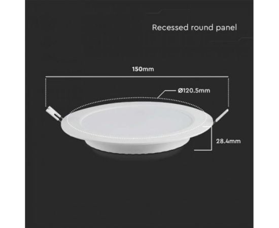 Panel V-TAC LED 6W 3000K circle recessed 7858