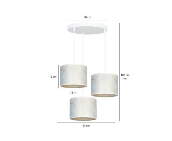 Pendant EMIBIG Broddi Premium 3 E27 3x MAX 60W white marble