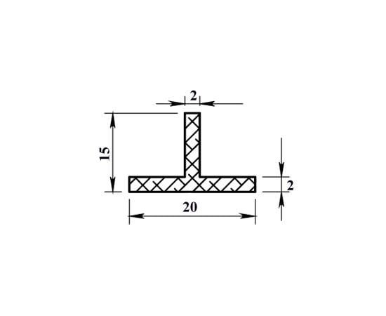 Алюминиевый Т-образный профиль PilotPro 20х15х2 2 м