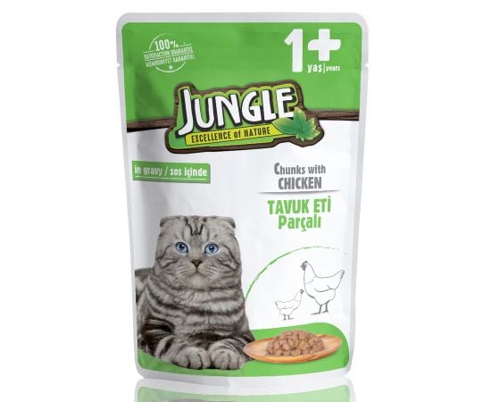 Корм мокрый для кошек Jungle курица 100гр