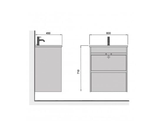 Bathroom furniture with washbasin Polo Loft 60-U grey/white Cosmo 60 cm