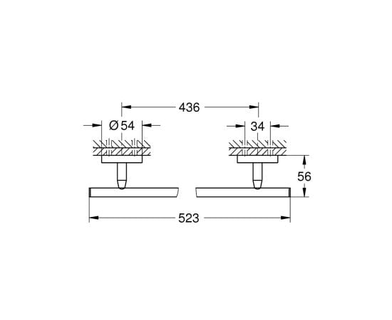 Штанга для полотенец GROHE 52см Bau Cosmopolitan 40459001