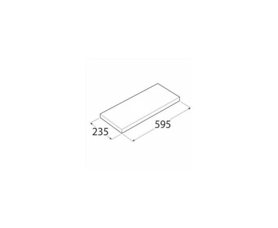 Полка со скрытым креплением белая глянцевая Domax VELANO FSG 60/24 595x235