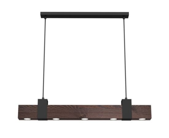 Pendant LUMINEX 5 Belen GU10 5x MAX 8W black dark brown wood 890