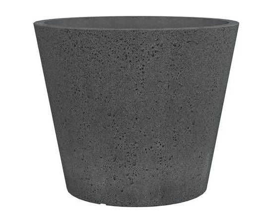 Plastic pot Scheurich STONY BLACK 49/238 C-CONE 49