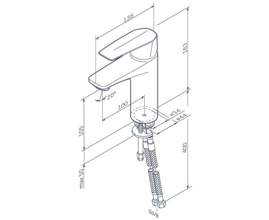 Wahbasin faucet Gem Chrome AM.PM Gem Chrome F90A02100