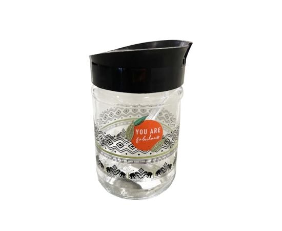 Glass jar with plastic spoon RENGA 580 ml 162020 28708