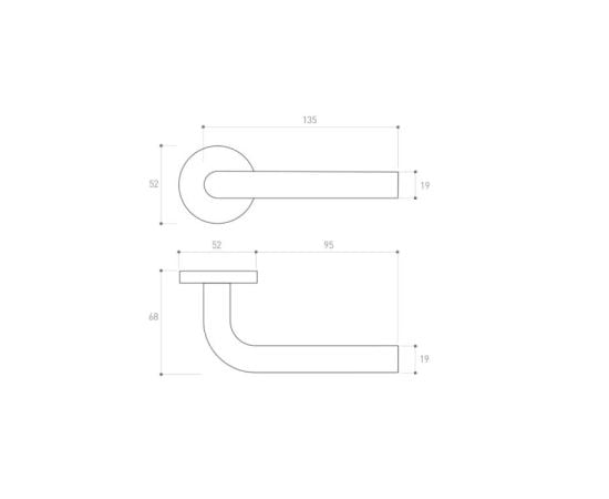 Door handle rossete Metal-Bud DOMINO DNO with cylinder cover NNY