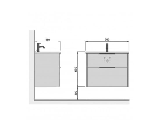 Bathroom furniture with washbasin LINE Craft 70-А wood Rodeo 70 cm