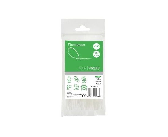 Clamp Schneider Electric 120x2.5mm white (100 pieces in a package)