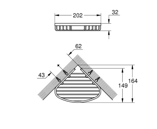 Полка для ванной Grohe BauCosmopolitan угловая 40664001