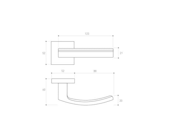 Door handle rossete Metal-Bud Barcelona K VBAKNV with plumbing SZKNVW