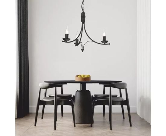 Chandelier Lamkur 3 E27 metal black LUCY 44088