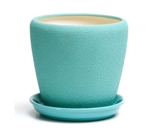 Flower Pot Ceramic Grace N3 turquoise Silk