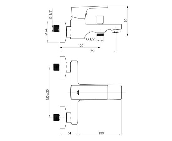 Bath mixer Rubineta Modena-10/K Chrome