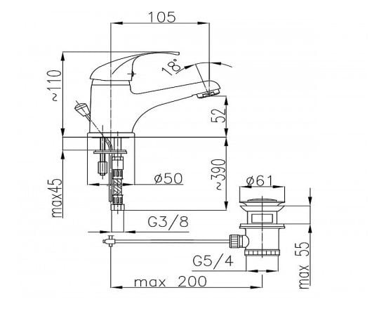 Washbasin faucet KFA Azuryt Chrome