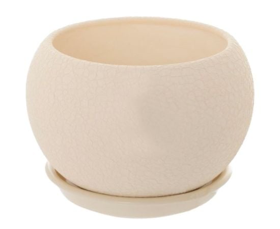 Flower Pot-Sphere Ceramic Silk Beige 1,4l