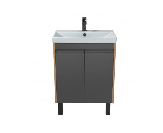 Bathroom furniture with washbasin OLIVE 60-U Wood/Grey Sempre 61 cm