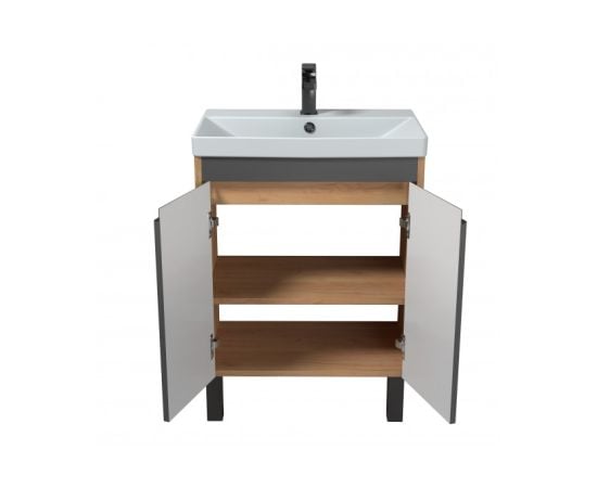 Bathroom furniture with washbasin OLIVE 60-U Wood/Grey Sempre 61 cm