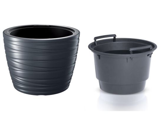 Plastic flower pot DLMZ400 S433 black