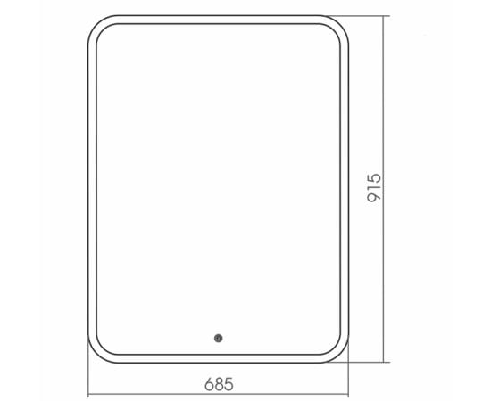 Mirror Silver Mirrors Steve 685x915 mm, touch switch