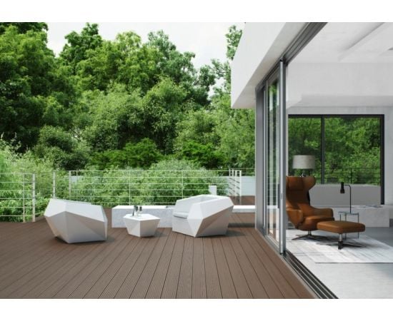 Terrace board Bergdeck Walnut Brushed 150x25x2400 mm