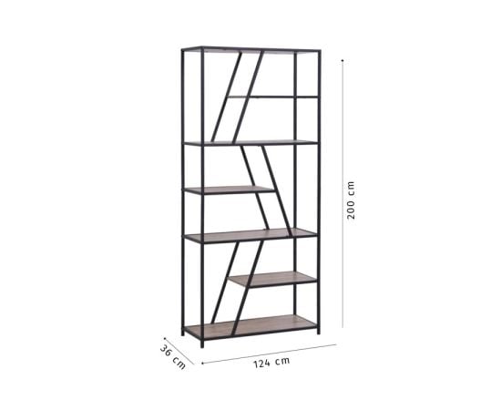 Diagonal shelving unit 124/36/200 cm