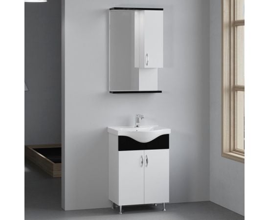 Cabinet with mirror Denko Trend 55 white/anthracite gray