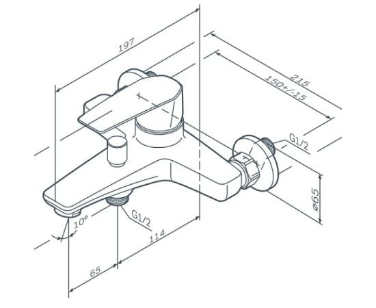 Bath faucet AM.PM Gem F90A10000