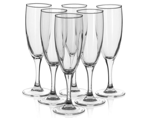 Set of Champagne glasses CRISTALEX Bohemia Lara 220 ml 6 pc