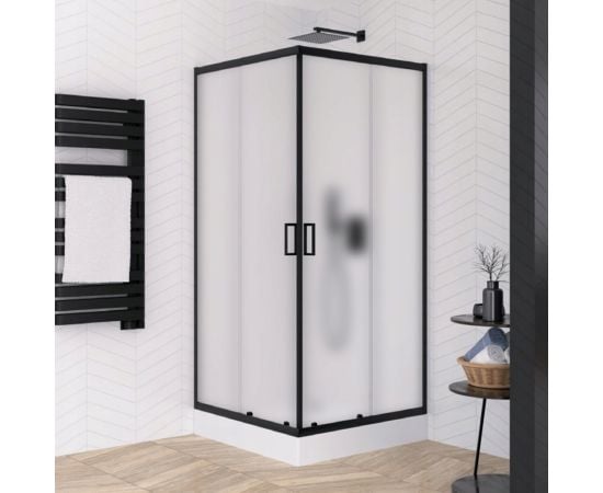 Душевая кабина New Trendy Suvia Black 2D K-3580 90x90x185 см 5 мм матовое стекло