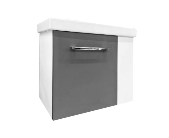 Hanging cabinet with washbasin Denko Step 50 white/anthracite gray