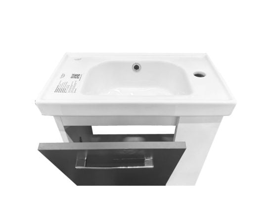 Hanging cabinet with washbasin Denko Step 50 white/anthracite gray