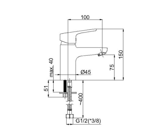 Washbasin faucet RUBINETA UNO-18 N80071