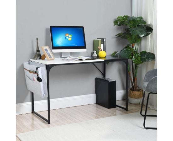 Computer table DEMBE KD 120CM FABRIC BLACK WHITE